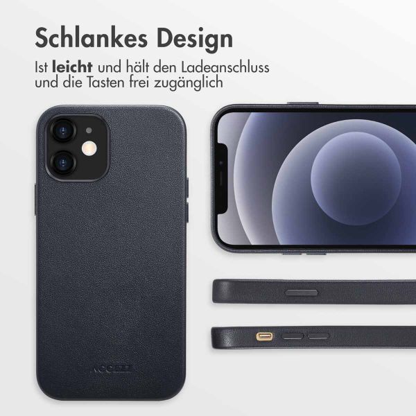 Accezz MagSafe Leather Backcover Apple iPhone 12 (Pro) - Onyx Black