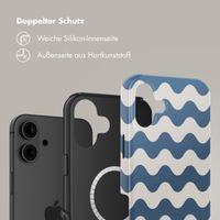 Selencia Vivid Tough Back Cover mit MagSafe für das iPhone 16 - Wave Vibes Classic Blue