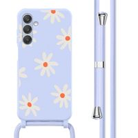 imoshion Silikonhülle design mit Band für das Samsung Galaxy A25 (5G) - Lila Flower Distance