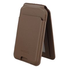 Accezz Magnetische Leder-Wallet mit Standfunktion - Geeignet für Apple Find My - Coffee Brown