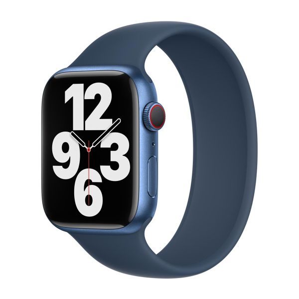 Apple 4 Pack Silikon Solo Loop für Apple Watch | 38/40/41/42 mm - Größe 2 - White/ Marigold/ Abyss Blue/ Succulent