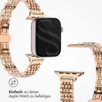 Selencia Jubilee inspiriertes schmales Edelstahlarmband für Apple Watch Series 1 t/m 9 / SE (38/40/41 mm) | Series 10 / 11 (42 mm) - Rosé gold