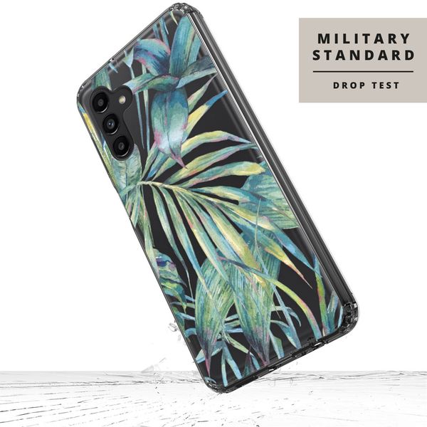 Selencia Zarya Fashion-Backcover mit zuverlässigem Schutz für das Samsung Galaxy A13 (4G) - Green Jungle Leaves