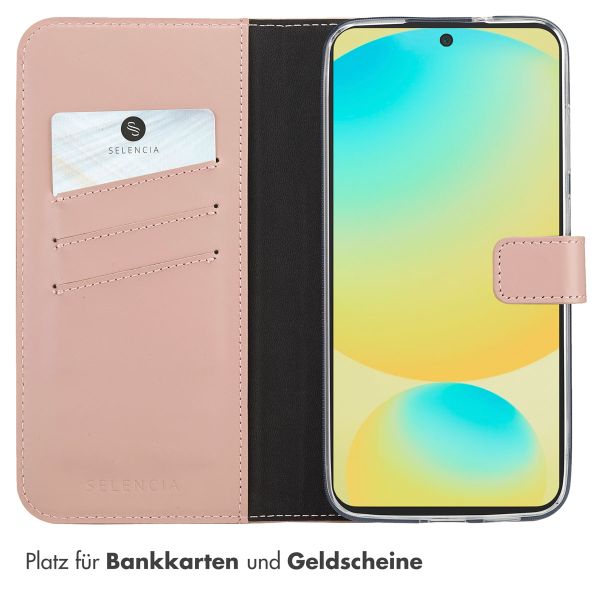 Selencia Echtleder Klapphülle Samsung Galaxy S25 FE - Dusty Pink