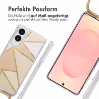 imoshion Design Hülle mit Band Samsung Galaxy S25 Edge - Beige Graphic