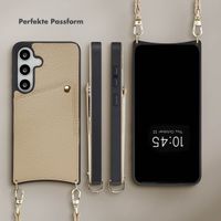 Selencia Nova HandyHülle mit Kordel und Kartenhalter Samsung Galaxy S24 / S25 - Beige