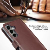Selencia Echtleder Klapphülle Samsung Galaxy S25 - Dunkelbraun