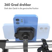 Accezz EasyLock handyhalterung Fahrrad - Inklusive Hülle für das iPhone 14 Pro - Aluminium - 360 Grad drehbar - Schwarz