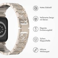 Selencia Sparkle Armband für die Apple Watch Series 1 bis 9 / SE (38/40/41 mm) | Series 10 (42 mm) - Champagnergold