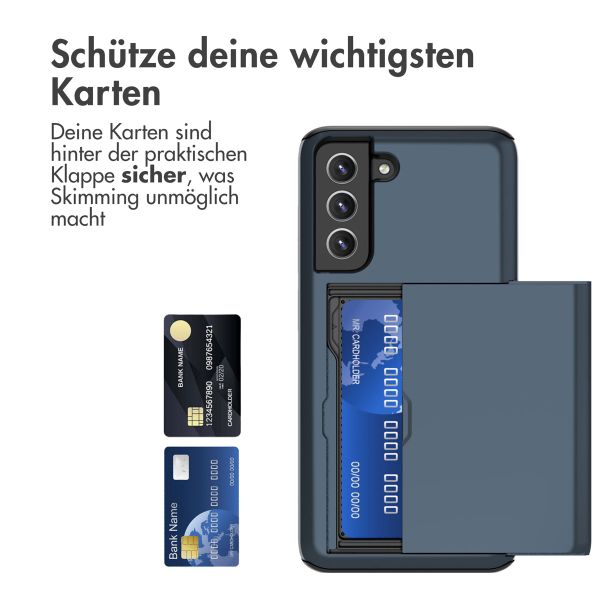 imoshion Backcover mit Kartenfach für das Samsung Galaxy S21 FE - Dunkelblau