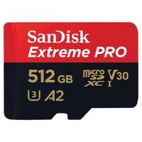 SanDisk microSD Extreme PRO - 512GB - Inklusive SD-Adapter und RescuePro Deluxe - UHS-I/U3/Full HD/4K UHD