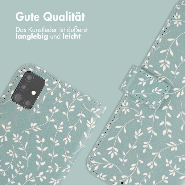 imoshion Design Klapphülle Samsung Galaxy A51 - Smoke Green Flowers