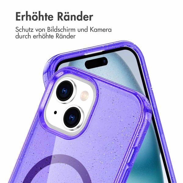 imoshion Sparkle Back Cover mit MagSafe Apple iPhone 15 - Glitzer Violett