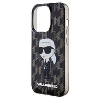 Karl Lagerfeld Hard Case Back Cover Monogram für das iPhone 15 Pro - Schwarz