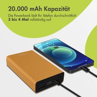 imoshion Ultra Series Aluminium Powerbank 20.000 mAh - Schnellladen bis 33W - Gold