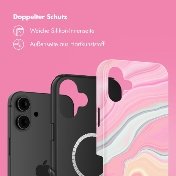 Selencia Vivid Tough Back Cover mit MagSafe für das iPhone 16 - Pastel Lipstick Marble