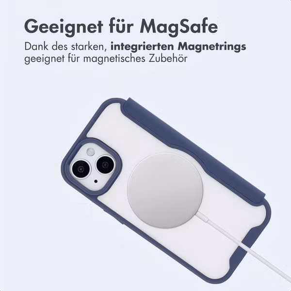 imoshion Transparente Bookcase mit MagSafe Apple iPhone 15 - Blau