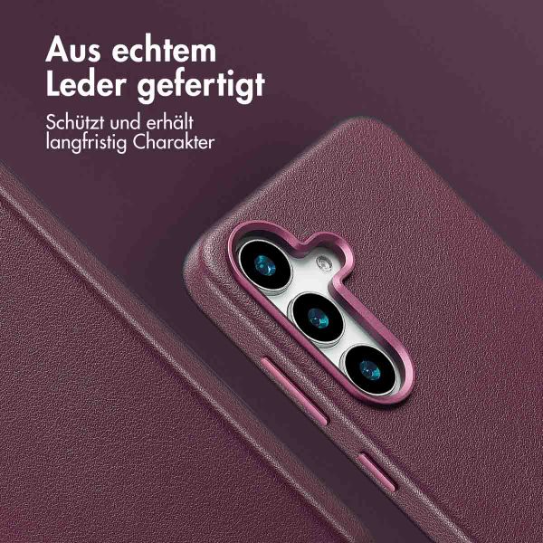 Accezz MagSafe Leather Backcover für das Samsung Galaxy S25 Plus - Heath Purple