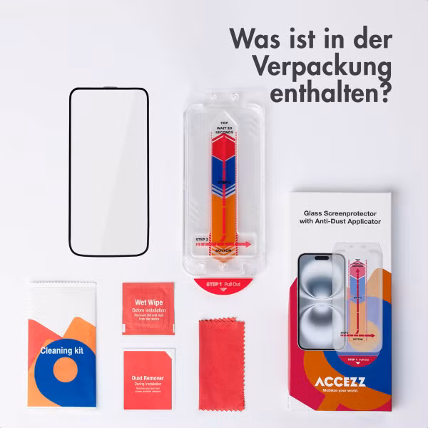 Accezz Gehärteter Glas-Schutz + Applikator Apple iPhone 14 Pro