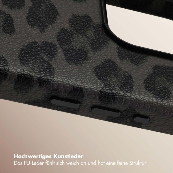 Selencia Sabi Backcover Leopardenmuster mit MagSafe Apple iPhone 15 Pro - Midnight Black