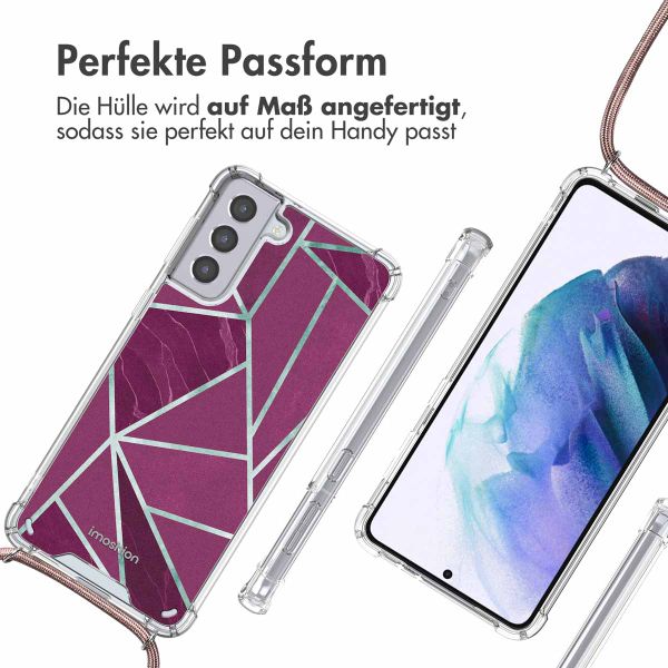 imoshion Design Hülle mit Band Samsung Galaxy S21 - Bordeaux Graphic