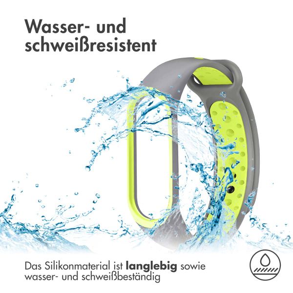 imoshion Silikonband Sport für das Xiaomi Mi Band 3 / 4 - Grau / Lime