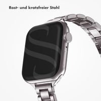 Selencia Slim Stahlgliederarmband für das  Apple Watch Series 1 t/m 9 / SE (38/40/41 mm) | Series 10 / 11 (42 mm) - Silber