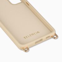 Selencia Rivièra Backcover mit MagSafe mit abnehmbaren Haken Samsung Galaxy S23 - Milky Latte