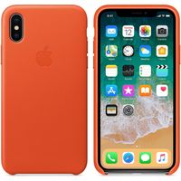 Apple Schwarzes Leder-Case Apple iPhone X - Bright Orange