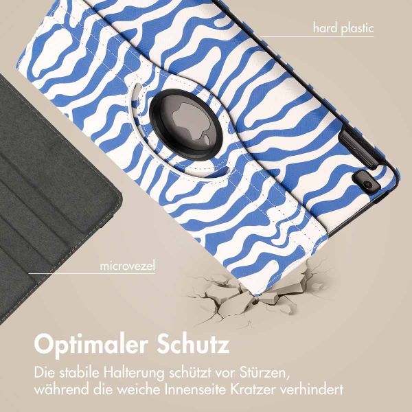 imoshion 360° drehbare Design Klapphülle für das iPad 9 (2021) / iPad 8 (2020) / iPad 7 (2019) 10.2 Zoll - White Blue Stripes