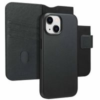 Accezz 2-in-1 Klapphülle aus Leder mit MagSafe für das Apple iPhone 15 - Onyx Black